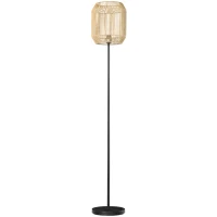 HOMCOM Lampada da Terra per Salone con Paralume in Corda di Carta Design Naturale, Attacco E27 Max, 40W, Ø 26 x 164H cm, Naturale(m-5)