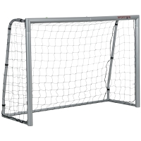 SPORTNOW Portería de Fútbol Gris 240x85x160 cm con Tornillos y Estacas incluidos, en PE y Metal