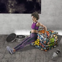 SPORTNOW Plyo Box3 Alturas Jumping Box Antideslizante para Casa y Gimnasio, 61x51x41 cm, Multicolor(m-2)