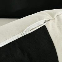 HOMCOM Sofá de 2 plazas contemporáneo patas de metal Negro tela de lino Crema(m-5)