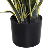 Outsunny Artificielle Plante Fausse Réaliste avec Pot, Ø15cm x 80cm, Vert et Jaune(m-3)