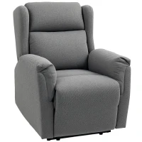 HOMCOM Sillón reclinable sillón acolchado ajustable con reposapiés inclinación de 160° aspecto de lino montaje rápido Gris Oscuro(m-1)