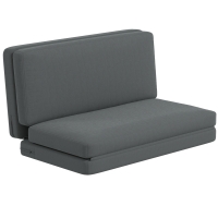 HOMCOM Sillón reclinable plegable 3 en 1 colchón para invitados divisible 138 cm de ancho Gris Oscuro