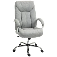 Vinsetto Silla de Oficina Ergonómica Respaldo Alto Revestimiento Transpirable Altura Ajustable Gris(m-1)