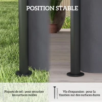 Outsunny Toldo de jardín exterior carpa 3x4 m con mosquitera y luces LED solares, doble techo, Gris(m-4)