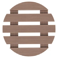 Outsunny Set di 4 Supporti Rotondi Ø30 cm per Piante, Supporto Porta Vasi su Ruote per Interno ed Esterno, Marrone(m-4)