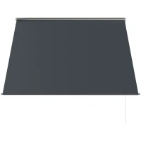 Outsunny Manuelle Markise mit verstellbarer Neigung 150 x 120 cm UV-Schutz Aluminium Polyester Dunkelgrau(m-1)