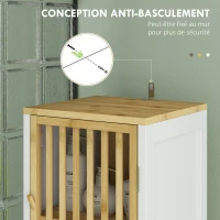 HOMCOM Badezimmer Hochschrank Badezimmerschrank in zwei Farben Maße 30L x 32B x 172H cm - 2 Schranktüren mit verstellbarem Regal + 2 Nischen(m-4)