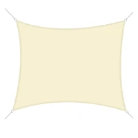 Outsunny Sonnensegel 3x3m quadratisch Sonnenschutz Outdoor UV-Schutz, für Garten Terrasse Balkon Pool, Creme(m-6)