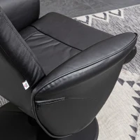 HOMCOM Set Poltrona con Poggiapiedi, Poltrona Relax con Poggiapiedi, Regolabile in Altezza, Schienale Inclinabile, Nero(m-3)