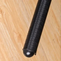 Outsunny Mesa de Centro de Jardín con Tapa de Vidrio Templado de 5 mm Resina Trenzada Imitación Ratán - Negro(m-5)