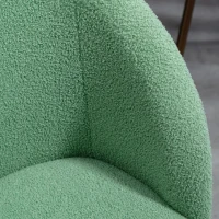 HOMCOM Conjunto de 2 sillas de comedor con respaldo de tela de lana rizada y patas de acero 55x62x80 cm Verde Negro(m-4)