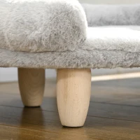 PawHut Hundesofa Hundebett abnehmbar waschbar Plüschbezug Kiefernholzfüße stabil 47 x 40 x 20 cm grau(m-5)