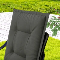 Outsunny Ensemble de 4 coussins de chaise 108 x 50 x 5 cm Sitzkissen avec sangles, coussin d'assise intérieur extérieur Gris clair(m-5)