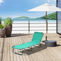 Outsunny Sonnenliege klappbare Liege aus Oxford-Gewebe für Strand Camping Pool 188 x 56 x 28 cm dunkelgrün(m-2)
