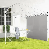 Outsunny Pannelli Laterali per Gazebo (per 3x3m o 3x6m Pop Up Gazebo), 2 Pacchetti di Ricambio, Grigio(m-3)