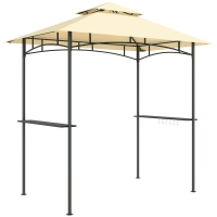 Outsunny Cenador para Parrilla con LED 240x150x258 cm resistente al agua y retardante de llama Cenador de jardín con doble capa