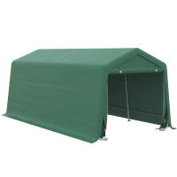 Outsunny Tenda per Auto con Struttura in Acciaio Zincato, Copertura in Resistente PE ad Alta Densità 180 g/m² Impermeabile ed Anti-UV, 6 x 3 m, Verde(m-1)