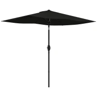 Outsunny Rechteckiger neigbarer Sonnenschirm 2 x 3 m mit Kurbel Hochdichte wasserdichte Polyesterbespannung 180 g/m² schwarz(m-6)