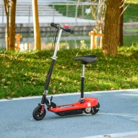 HOMCOM Monopattino Elettrico 120 W Pieghevole per Bambini 7-14 Anni, 15 Km/h Max, Rosso(m-2)