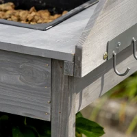 Outsunny Mesa de trasplante multi-equipada mesa de jardinería con cajón, 3 estantes, fregadero, de siembra madera pino preaceitado(m-4)