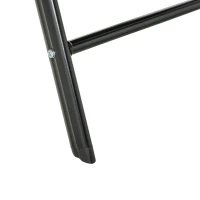 Outsunny Outdoor Gartenmöbelset 6 Personen, Aluminiumrahmen, 190 cm Tisch, 6 klappbare und verstellbare Stühle, Schwarz(m-4)