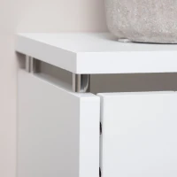 HOMCOM Cache-Radiateur à Lattes Moderne et Élégant pour la Maison, en MDF et Acier, 60x18x84cm, Blanc(m-3)