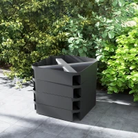 Outsunny Plaques de base pour support de parasol, étanches, remplissables de sable, en plastique, 89L x 89l x 10,5H cm, Noir(m-4)