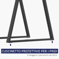 HOMCOM Set 2 Gambe per Tavolo Trapezoidali in Acciaio con 6 Fori e 12 Viti, 70x5x72 cm, Nero(m-5)