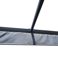 Outsunny Pérgola con toldo retráctil 4x3 m estructura acero aluminio epoxi anticorrosión - Gris oscuro(m-4)