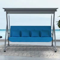 Outsunny Juego de cojines para balancín 170 cm Cojín de asiento Almohadilla de columpio Cojín de jardín Cojín de respaldo(m-4)