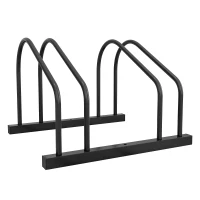 SPORTNOW Fahrradträger für 2 Fahrräder Fahrradständer zur Reifenlagerung 61 mm Abmessungen 50L x 34B x 27,5H cm schwarzer Stahl(m-6)