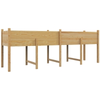 Outsunny Jardín en Maceta Elevado con Riego, Incluye Insertos de Riego + Fieltro de Drenaje Madera de Abeto preaceitado