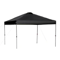 Outsunny Pavillon environ 3x3m, étanche Stable Résistant aux intempéries Pavillon pliant pop-up, Protection UV, Tente de fête pliable, Tente de jardin avec sac, Pavillon de jardin pour camping et jardin, Noir(m-7)