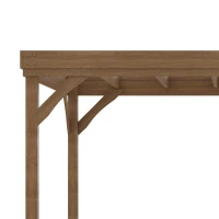 Outsunny Pergola 4 x 3 m traditionell freistehend aus Holz mit 4 Pfosten Terrassendach zum Dekorieren - Braun(m-4)