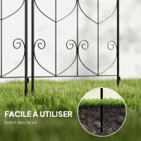 Outsunny Set 2 supporti per rampicanti in metallo con uccelli, 50x180 cm, Nero(m-3)