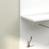 HOMCOM Appendiabiti da Parete, Mobile da Ingresso, con Ripiano, 2 Ganci e Barra in Alluminio, per Ingresso, Corridoio, Camera(m-4)