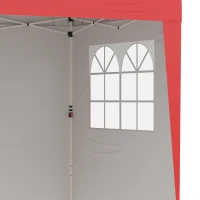 Outsunny Carpa plegable de jardín pop-up plegable ajustable en altura protección UV 30+ 3 paredes laterales Rojo(m-4)