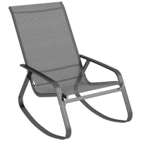Outsunny Rocking Garden Chair - Grey(m-1)