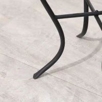 Outsunny Tisch Bistro rund Garten Mosaikplatte Epoxidmetall Keramik Ø35,5 x 53,5H - Schwarz und Weiß(m-4)