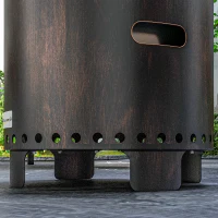 Outsunny Chimenea de Fuego, Fogón, Fogata, resistente a la intemperie, 45x45x42 cm, Negro + Bronce(m-5)