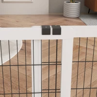 PawHut Barrera de seguridad para perros barra de protección de 2 paneles ancho ajustable 63-106 cm en madera de pino acero Blanco(m-5)
