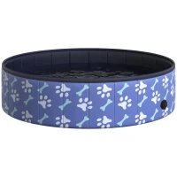 PawHut Baignoire pour Chiens Piscine pour Chiens Baignoire Pliable Piscine pour éclaboussures Piscine pour enfants Piscine pour chien Ø120 x 30H cm(m-7)