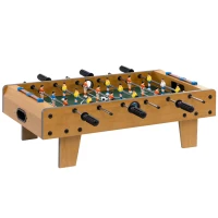 HOMCOM Calcio Balilla per Bambini da 6 Anni, 2 Palloni, 18 Giocatori, 69 x 37 x 24 cm, Legno Naturale(m-5)