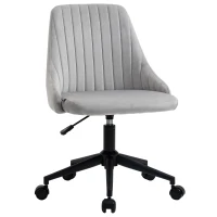 Vinsetto Silla de Oficina en Terciopelo Griscon Altura Regulable Silla Ergonómica Giratoria 360° y Ruedas 50x58x77-87 cm(m-1)