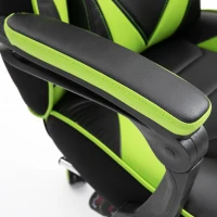 Vinsetto Sedia da Gaming Ergonomica, Poltrona da Ufficio Confortevole con Poggiapiedi, Poggiatesta e Cuscino Lombare, Altezza Regolabile, Nero e Verde(m-3)