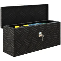 HOMCOM Aluminium-Werkzeugkiste - Werkzeugkasten mit Schlüsselverschluss - 50L x 15,5B x 20,5H cm(m-6)