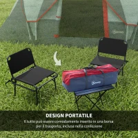Outsunny Tenda da Campeggio 6 Posti Idrorepellente con Protezione UV, Pali in Fibra di Vetro, 4.55x2.2x1.8 m, Grigia(m-6)