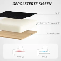 HOMCOM Silla de Oficina Ergonómica Inclinable a 135 grados Ajustable Negro(m-4)