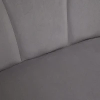 HOMCOM Sofa 2-osobowa z aksamitu z metalowymi nogami i oparciem muszlowym, 132x66x80cm, Szary(m-3)